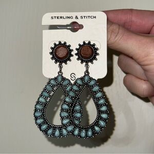 Buckle Turquoise Teardrop Earrings